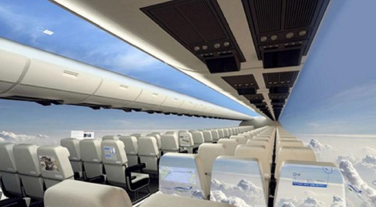 Un nouveau type d'avion sans aucun hublot mais offrant une vue panoramique de l'extrieur!