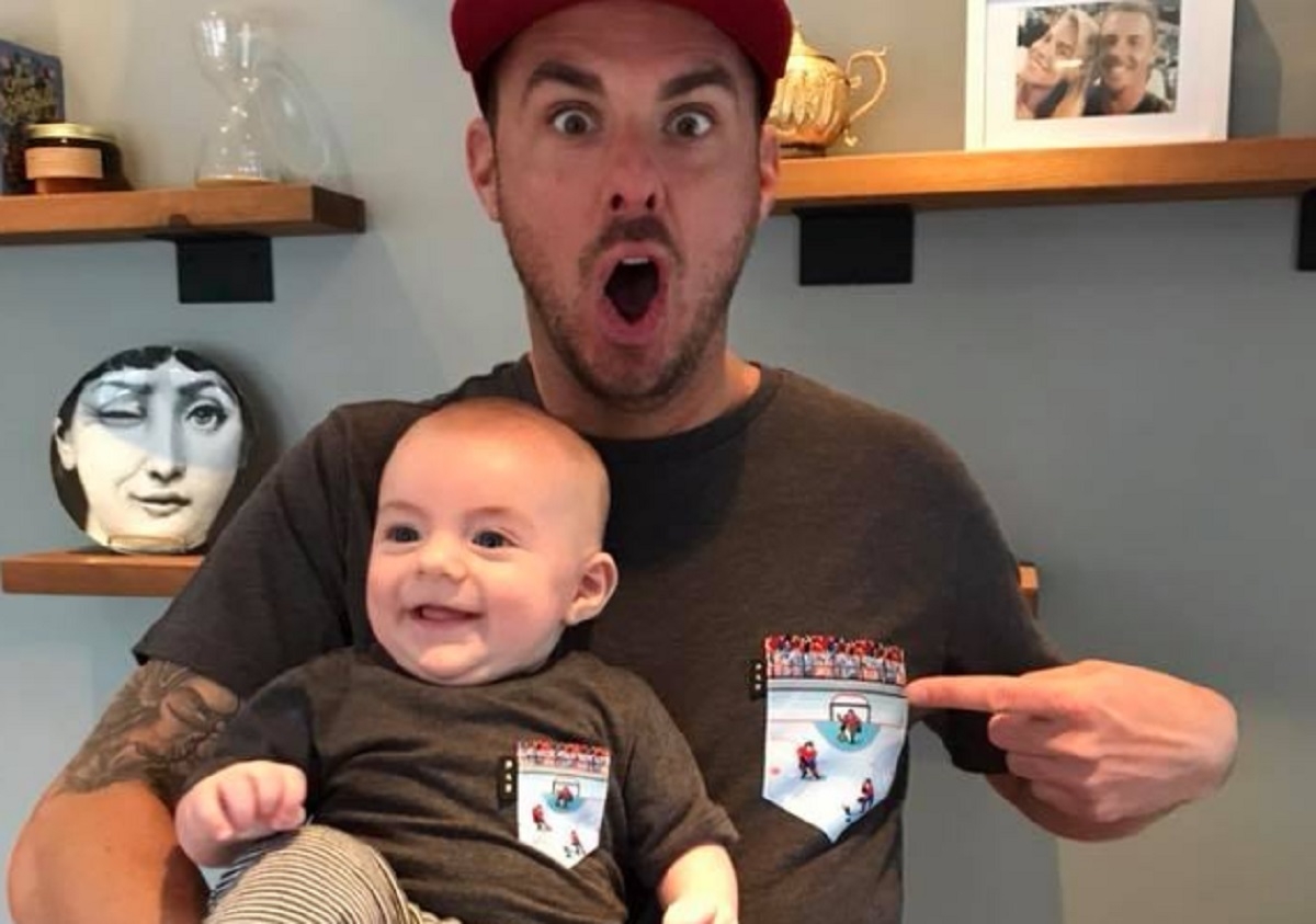 Philippe Bond et son fils de 3 mois sont tout � fait adorables sur cette photo!