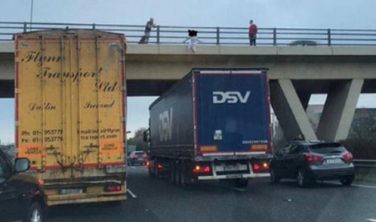 Quand une femme a tent de s'enlever la vie en sautant d'un pont  Nol, un camionneur l'a sauve